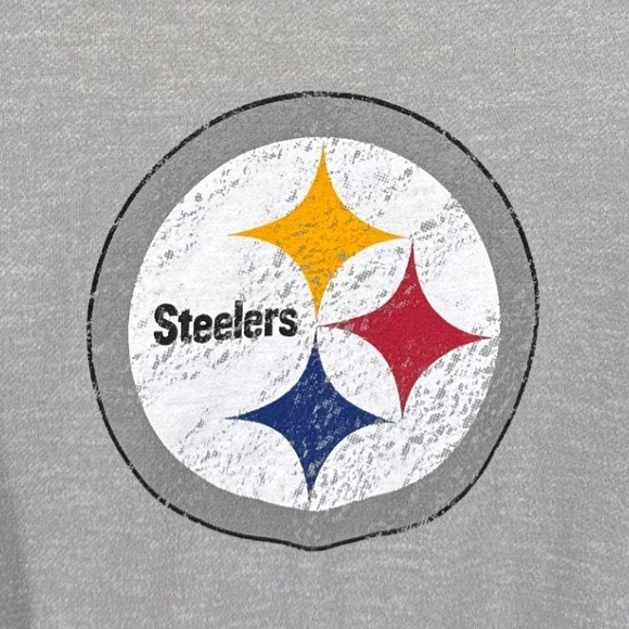 Majestic Pittsburgh Steelers Raglan Sweatshirt Grey Black Mens Medium - Picture 3 of 8
